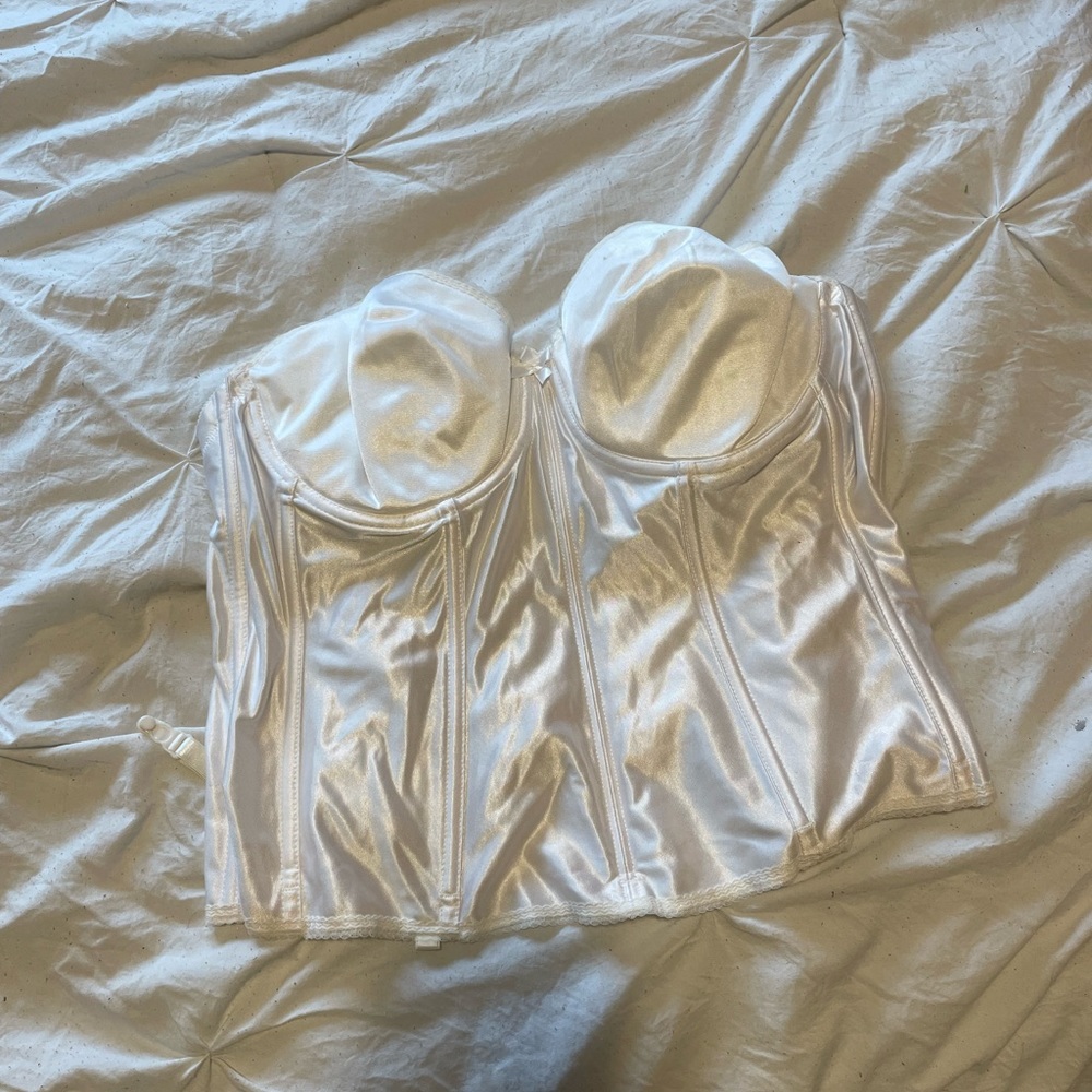 White satin corset